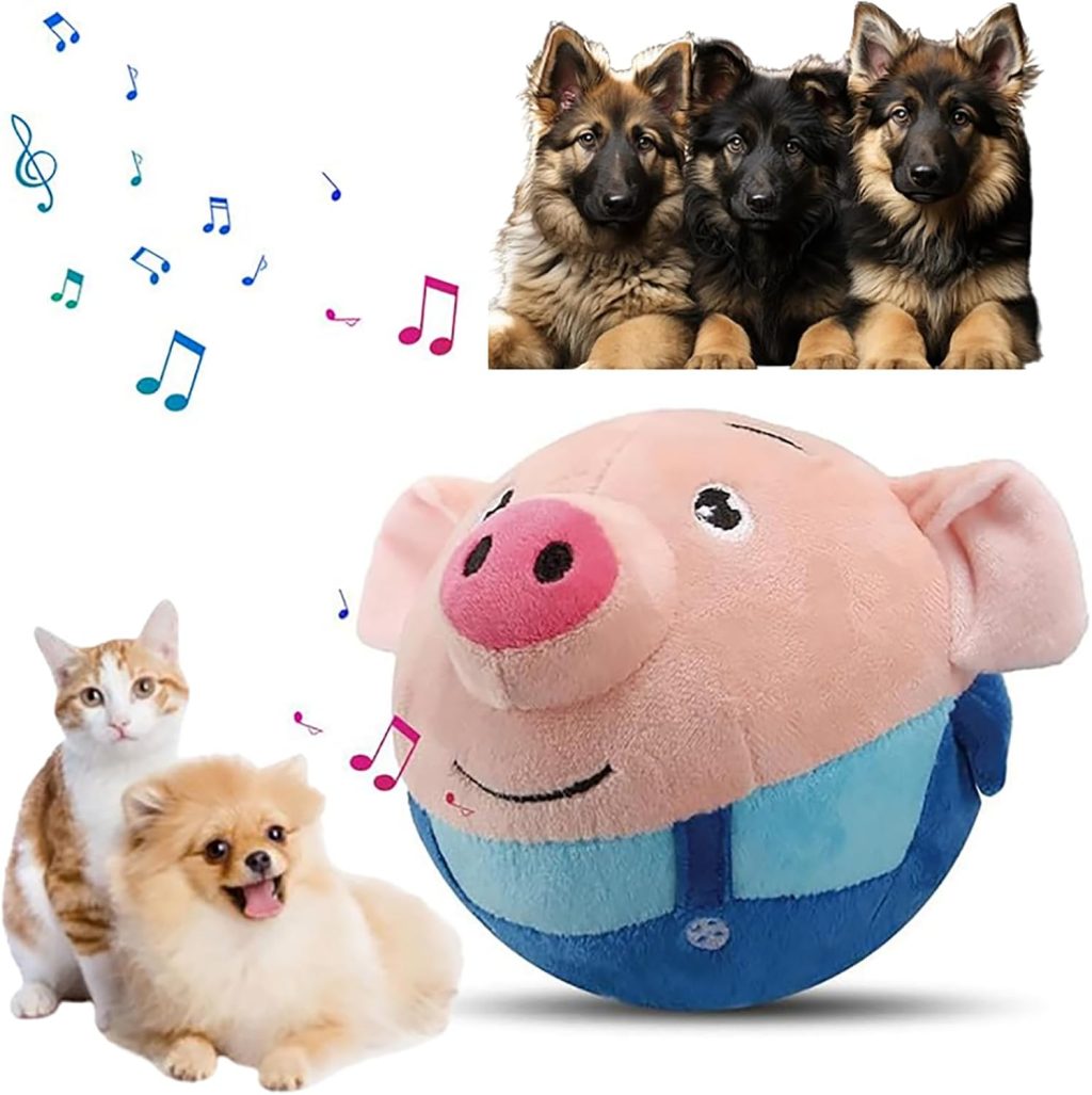 HISKI Active Moving Pet Plush Toy, 2024 New Interactive Dog Toys Talking Moving Dog Ball Toy Washable Cartoon Pig Plush Sound Electronic Herding Ball for Dogs Shake Bounce Boredom Toys (Blue Pig) HISKI Active Moving Pet Plush Toy, 2024 New Interactive Dog Toys Talking Moving Dog Ball Toy Washable Cartoon Pig Plush Sound Electronic Herding Ball for Dogs Shake Bounce Boredom Toys (Blue Pig)