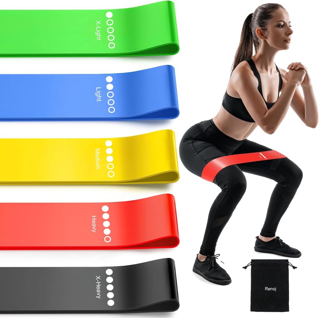 Renoj Resistance Bands for Working Out, Elastic Exercice Loop Bands for Physical Therapy, 5 Set of Stretch Bands for Booty Legs, with Instruction Manual and Carry Bag Renoj Resistance Bands for Working Out, Elastic Exercice Loop Bands for Physical Therapy, 5 Set of Stretch Bands for Booty Legs, with Instruction Manual and Carry Bag