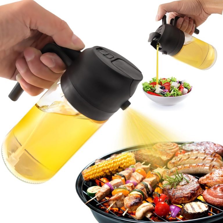 2 in 1 Glass Oil Sprayer & Dispenser, 470ml Glass Olive Oil Sprayer,Cooking Oil Sprayer,Salad,16oz Oil Sprayer for Oil Bottle – Kitchen Gadgets
