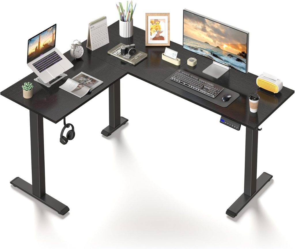 Mr IRONSTONE L Shaped Electric Standing Desk, 59 x 47 Inch Height Adjustable Desk, Corner Adjustable Desk Sit Stand Desk Home Office Computer Desk, Black Mr IRONSTONE L Shaped Electric Standing Desk, 59 x 47 Inch Height Adjustable Desk, Corner Adjustable Desk Sit Stand Desk Home Office Computer Desk, Black