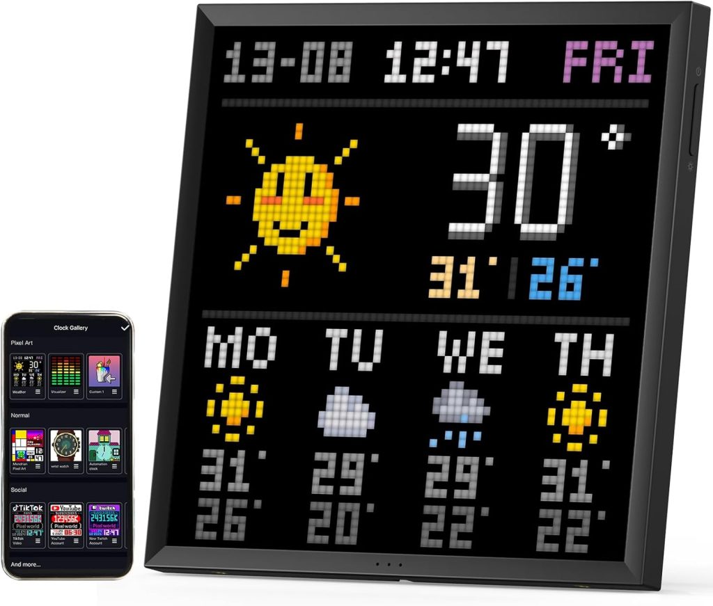 Divoom Pixoo-64 – WiFi Pixel Cloud Digital Picture Frame with APP Control,64 X 64 LED Panel Display Frame for Gaming Room Decoration/Social Media Fans Counter Divoom Pixoo-64 – WiFi Pixel Cloud Digital Picture Frame with APP Control,64 X 64 LED Panel Display Frame for Gaming Room Decoration/Social Media Fans Counter