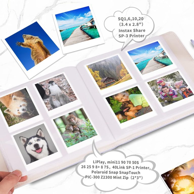 Phetium 256 Pockets Photo Album for Fujifilm Instax Mini,Instax Square,Polaroid Camera,Album Book for Mini 12 11 9 8 7s 40 EVO 99 90 LiPlay,SQ1 SQ6 SQ40 Instant Cameras,Link Printer (Lilac Purple-I)