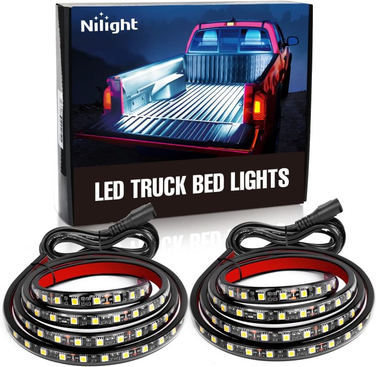 Nilight – TR-05 2PCS 60 Inch 180 LEDs Bed Strip Kit with Waterproof on/Off Switch Blade Fuse 2-Way Splitter Extension Cable for Cargo, Pickup Truck, SUV, RV, Boat , 2 Years Warranty