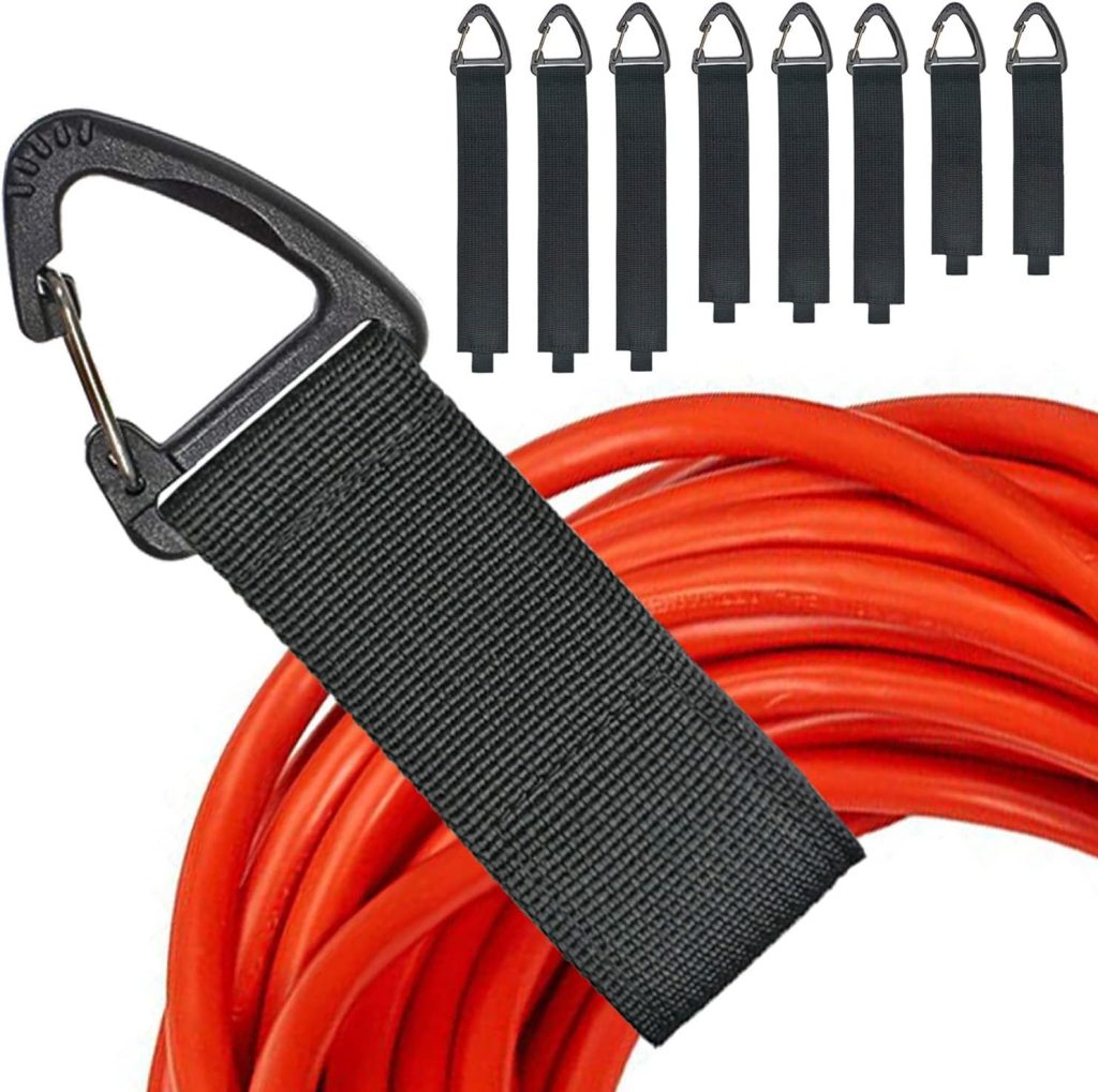 Extension Cord Organizer(8 Pack), Extension Cord Holder for Garage Organization and Storage, Heavy Duty Storage Straps for Cables, Hoses and Ropes, with Triangle Buckle for Hanging, Design Patent Extension Cord Organizer(8 Pack), Extension Cord Holder for Garage Organization and Storage, Heavy Duty Storage Straps for Cables, Hoses and Ropes, with Triangle Buckle for Hanging, Design Patent