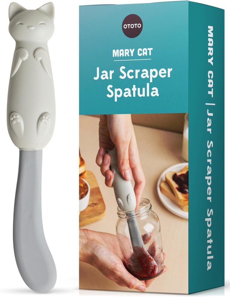 OTOTO Jar Scraper Spatula – Silicone Scraper, Cute Kitchen Accessories, Unique Fun Cooking Kitchen Gadgets for Foodies – BPA-free & 100% Food Safe (Mary Cat)