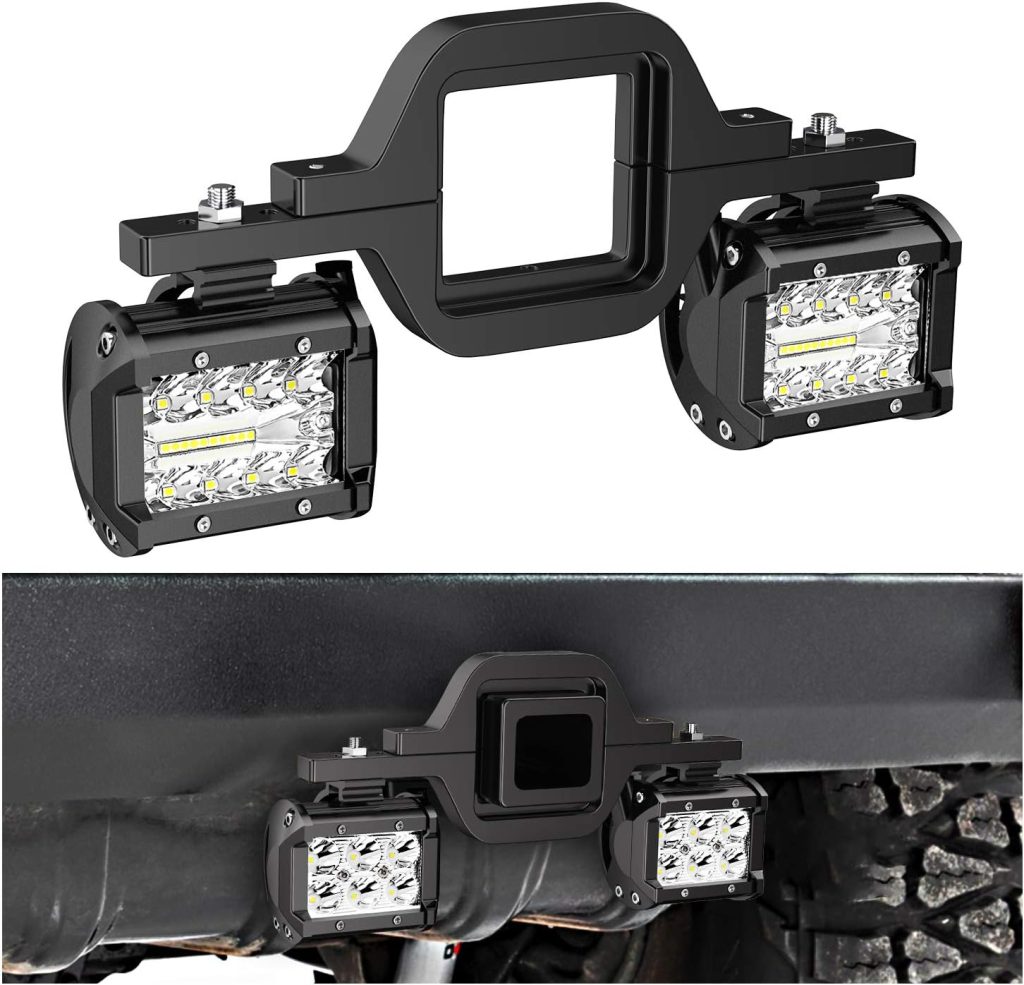 Nilight 2 Pcs 4 Inch 60W Led Pods with 2 Inch Tow Hitch Mounting Brackets Backup Reverse Lights Rear Light Bar for Pickup ATV SUV Truck Trailer Boat Nilight 2 Pcs 4 Inch 60W Led Pods with 2 Inch Tow Hitch Mounting Brackets Backup Reverse Lights Rear Light Bar for Pickup ATV SUV Truck Trailer Boat