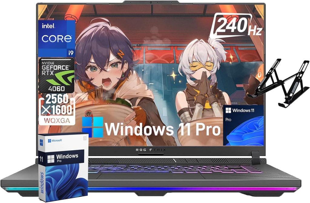 ASUS ROG Strix G16 Gaming Laptop, 16″ WQXGA 240Hz Display, Intel 24 Core i9-14900HX, RTX 4060, 64GB DDR5, 2TB SSD, Wi-Fi 6E, Backlit Keyboard, Windows 11 Pro & Tugwry Accessories ASUS ROG Strix G16 Gaming Laptop, 16″ WQXGA 240Hz Display, Intel 24 Core i9-14900HX, RTX 4060, 64GB DDR5, 2TB SSD, Wi-Fi 6E, Backlit Keyboard, Windows 11 Pro & Tugwry Accessories
