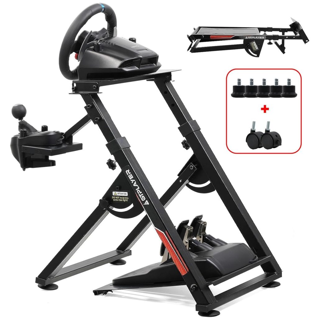 GTPLAYER Sim Racing Wheel Stand Simulator Cockpit Wheel Stand Racing Steering Shifter Mount fit for Logitech G25 G27 G29 G920 G923 Thrustmaster T330TS Gaming Stand Wheel Pedals NOT Included (Black) GTPLAYER Sim Racing Wheel Stand Simulator Cockpit Wheel Stand Racing Steering Shifter Mount fit for Logitech G25 G27 G29 G920 G923 Thrustmaster T330TS Gaming Stand Wheel Pedals NOT Included (Black)