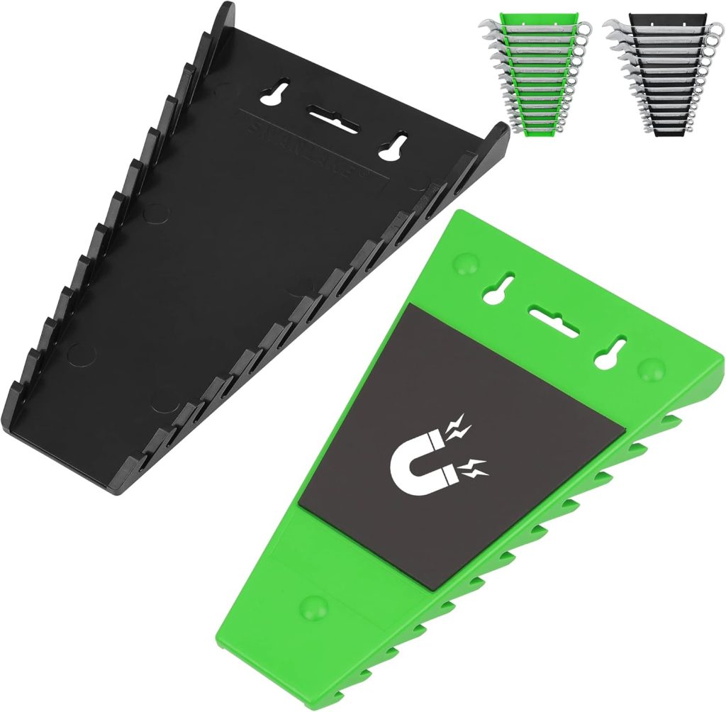 SWANLAKE 2Pack Magnetic Wrench Organizer wrench rack Tool Trays, Premium Quality Wrench Holder SAE(1/4″ – 1/16″) and Metric(6mm-24mm) SWANLAKE 2Pack Magnetic Wrench Organizer wrench rack Tool Trays, Premium Quality Wrench Holder SAE(1/4″ – 1/16″) and Metric(6mm-24mm)