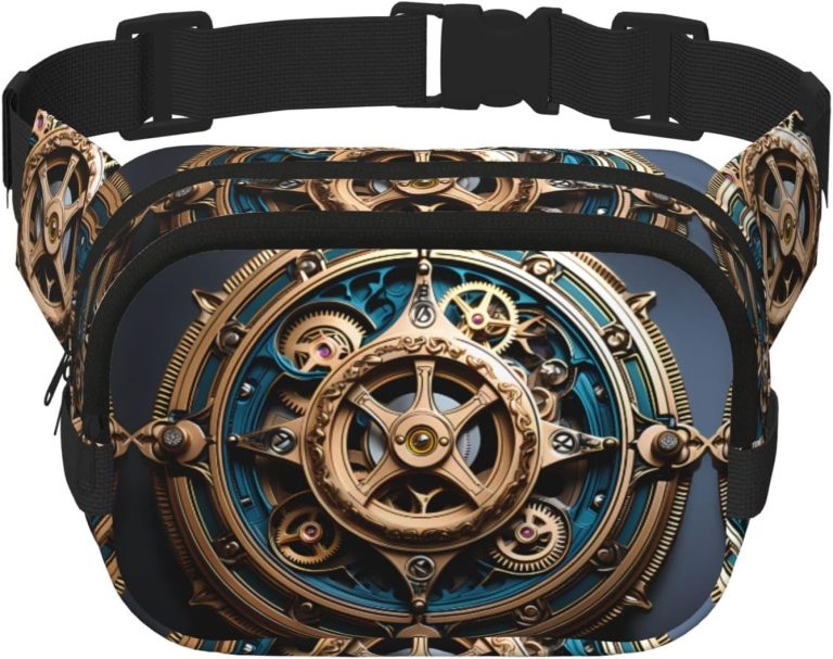 Cool Steampunk Gears Travel Waist Bag Suitable For Running, Cycling And Outdoor Adventures, Store Mobile Phones And Credit Cards