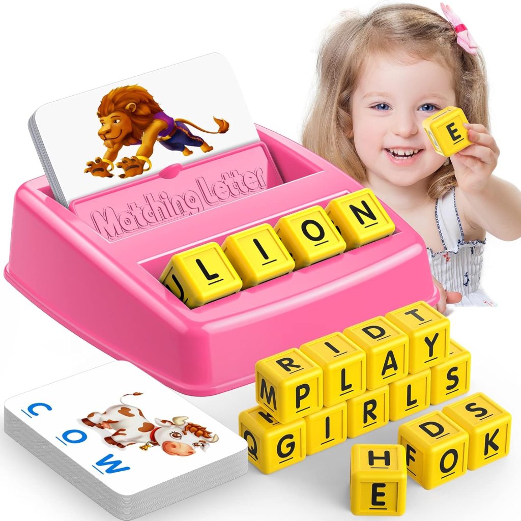 Toys for 3-8 Year Olds Girls, Matching Letter Spelling Games for Kids Ages 3-8 Preschool Learning Educational Toys for Kids Halloween Christmas Birthday Gifts for 3-8 Year Olds Girls Pink Toys for 3-8 Year Olds Girls, Matching Letter Spelling Games for Kids Ages 3-8 Preschool Learning Educational Toys for Kids Halloween Christmas Birthday Gifts for 3-8 Year Olds Girls Pink