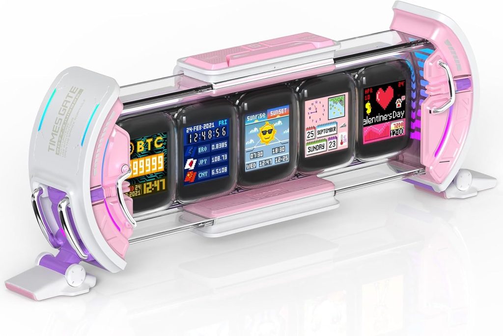 Divoom Times Gate – Cute Gaming Digital Clock with Smart App-Controlled, Support Weather Forecast, Stock Market/Exchange Rate, Social Media, Pixel Art Display for Gamers & Home Office Decor (Pink) Divoom Times Gate – Cute Gaming Digital Clock with Smart App-Controlled, Support Weather Forecast, Stock Market/Exchange Rate, Social Media, Pixel Art Display for Gamers & Home Office Decor (Pink)