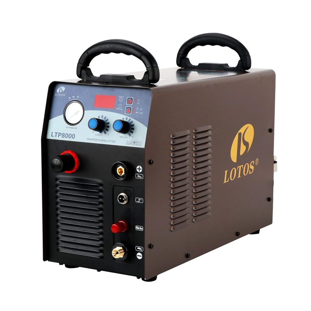 Lotos LTP8000 80 A Plasma Cutter with Pilot ARC Metal Cutter, 1 inch Clean Cut, Brown Lotos LTP8000 80 A Plasma Cutter with Pilot ARC Metal Cutter, 1 inch Clean Cut, Brown