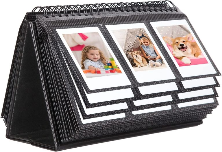96 Pocket Mini Photo Album for Fujifilm Instax Mini 12 11 9 90 8 8+7s/ Fujifilm Instax SP 1/ Polaroid PIC-300P/ Polaroid Z2300/ LG PD 233/ LG PD 239/2×3 inch Name Card(Black)