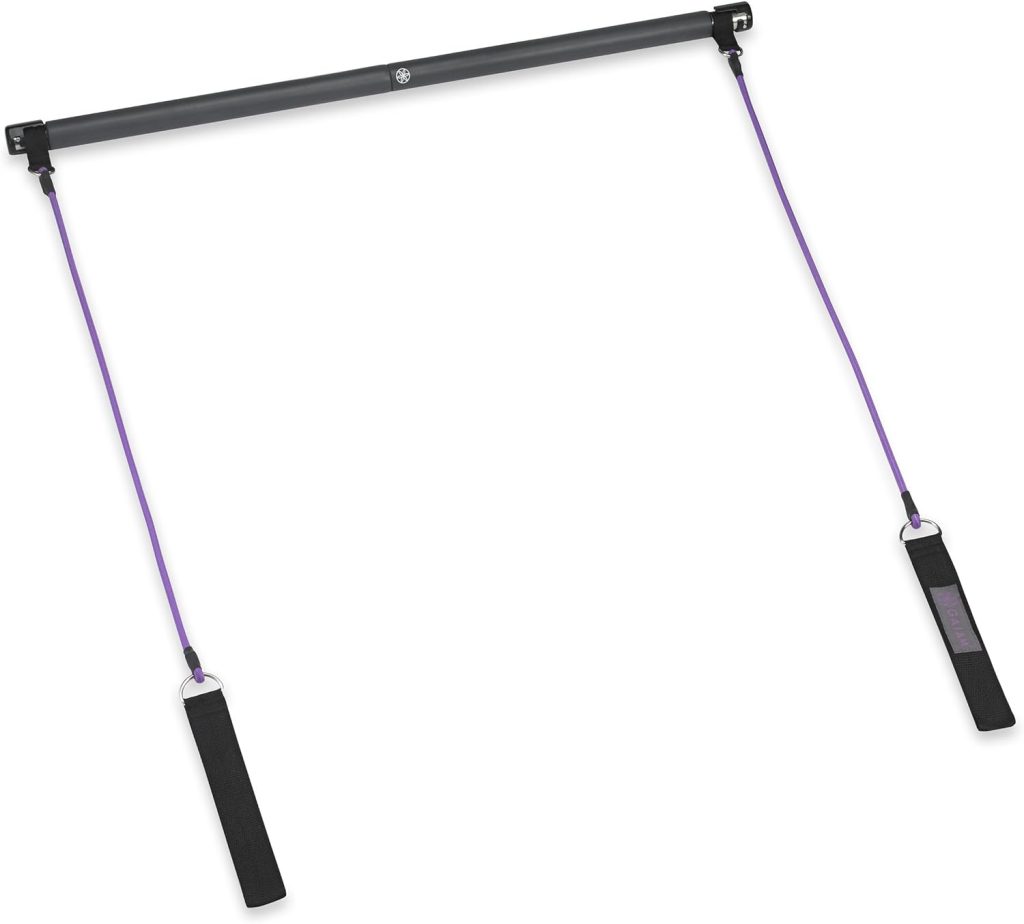 Gaiam Restore Pilates Bar Reformer Kit – Home Fitness Equipment for Total Body Workout – Includes Bar, Two 30-Inch Resistance Band Cords with Attached Foot Strap Loops – Exercise Guide Included Gaiam Restore Pilates Bar Reformer Kit – Home Fitness Equipment for Total Body Workout – Includes Bar, Two 30-Inch Resistance Band Cords with Attached Foot Strap Loops – Exercise Guide Included