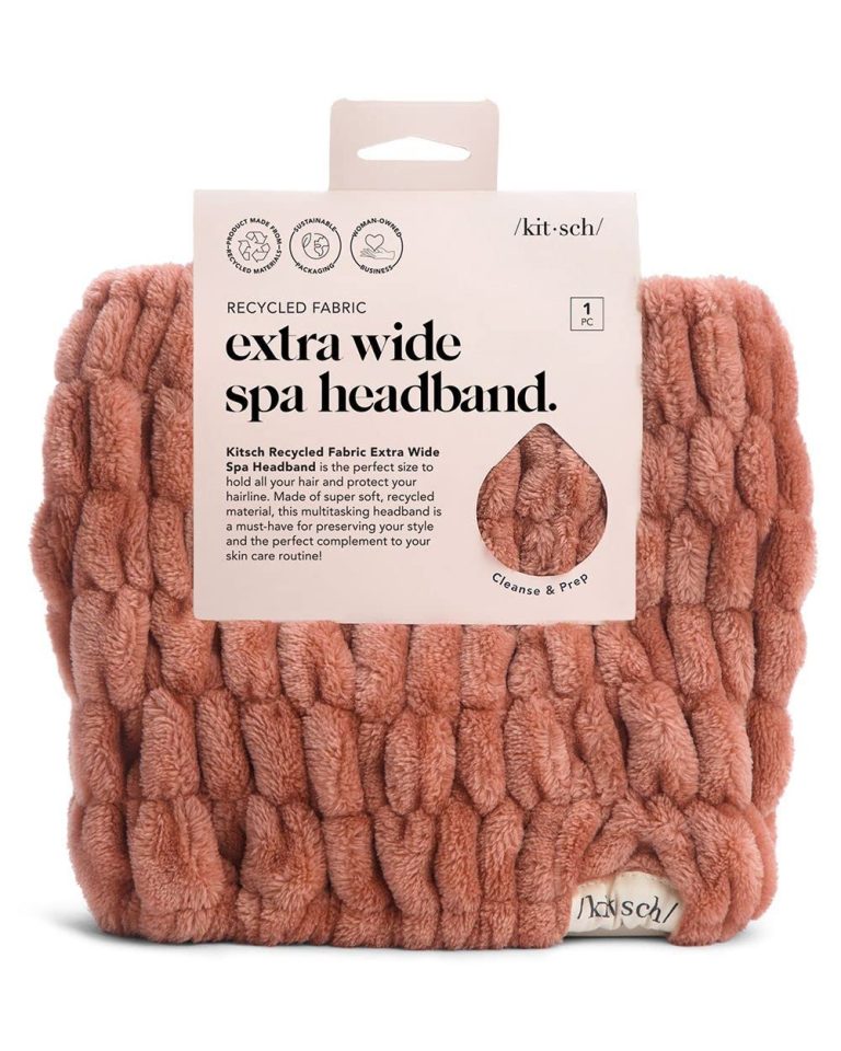 Kitsch Spa Extra Wide Facial Headband – Multipurpose Skincare Spa Headband for Washing Face – Makeup Headband & Skincare Headband for Women – Hair Band Ideal for Face Wash (DustyRose)