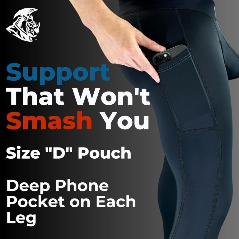 Real Men B & D Pouch Compression Pants Men- 1, 2 & 3 Pack, Mens Leggings, Yoga Pants, Tights, Base Layer Men Cold Weather