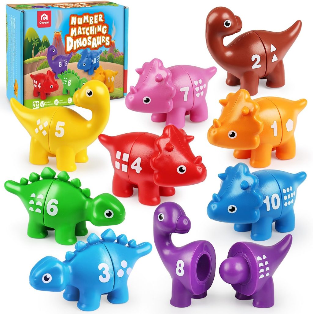 Coogam Numbers Matching Game 10PCS, 123 Counting Dinosaur Toys, Educational Preschool Montessori Fine Motor Skill Mathematics Learning Toys for 2 3 4 Years Old Coogam Numbers Matching Game 10PCS, 123 Counting Dinosaur Toys, Educational Preschool Montessori Fine Motor Skill Mathematics Learning Toys for 2 3 4 Years Old