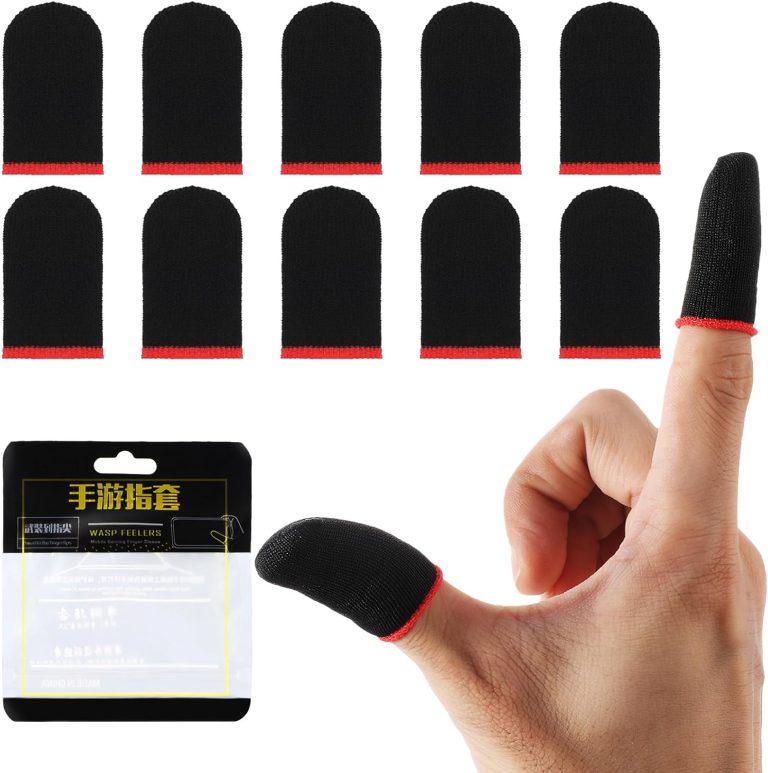 Mobile Phone Gaming Finger Sleeves, Anti-Sweat Extremely Thin Gamer Thumb Sleeves, Superconducting Fiber Finger Covers, Smooth Operation Finger Protectors, Suitable for All Touch Screen Devices