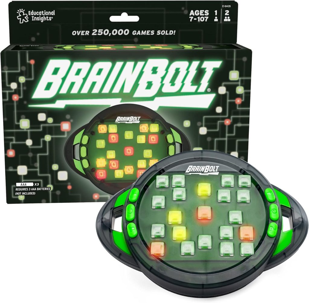 Educational Insights BrainBolt Handheld Electronic Memory Game with Lights & Sounds, Brain Teaser Puzzle Game, Ages 7+ Educational Insights BrainBolt Handheld Electronic Memory Game with Lights & Sounds, Brain Teaser Puzzle Game, Ages 7+