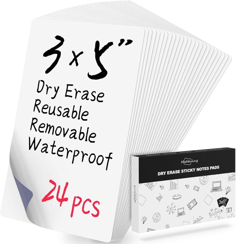 Dry Erase Sticky Note Pads 3×5| 24pcs Reusable Small White Board Stickers for Fridge,Door,Desk| Office,School Supplies| Removable Labels Strips Tags Notepad Sheets| Eco Friendly Products