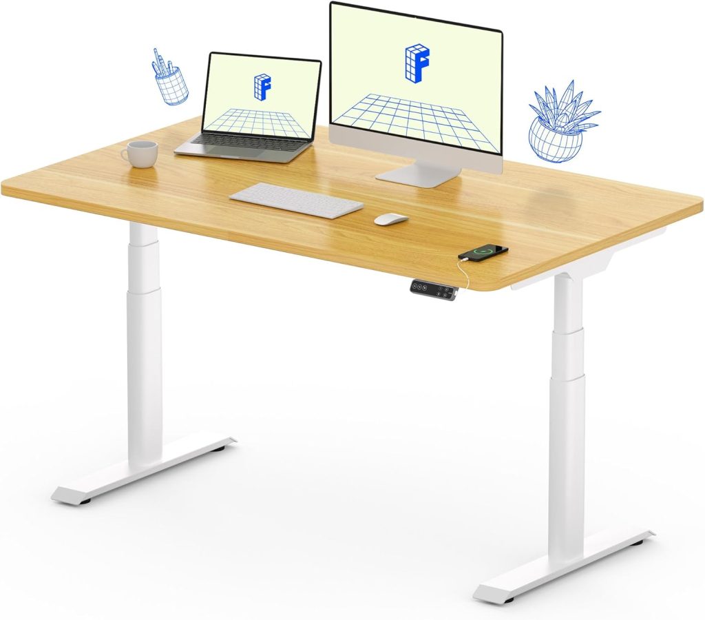 FLEXISPOT E8 Dual Motor 3 Stages Standing Desk 48×30 Inch Oval Leg Whole-Piece Board Electric Height Adjustable Desk Electric Stand Up Desk Sit Stand Desk (White Frame + Maple Desktop) FLEXISPOT E8 Dual Motor 3 Stages Standing Desk 48×30 Inch Oval Leg Whole-Piece Board Electric Height Adjustable Desk Electric Stand Up Desk Sit Stand Desk (White Frame + Maple Desktop)