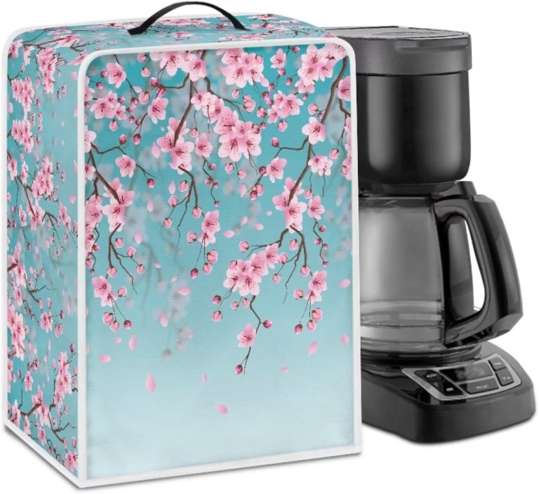 Suobstales Cherry Blossom Print Coffee Maker Cover with Top Handle Home Kitchen Decor Universal Foldable and Dustproof Cover for Home Garage Office Appliances and Tools, S