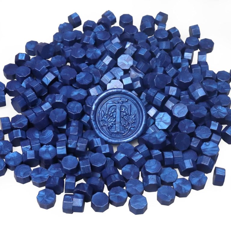 Wax Seal Beads, FsAlisa 300pcs Octagon Sealing Wax Beads for Wax Stamp Sealing, Christmas Cards, Envelopes, Wedding Invitations, Wine Packages, Gift Wrapping (Sea Blue#-4)