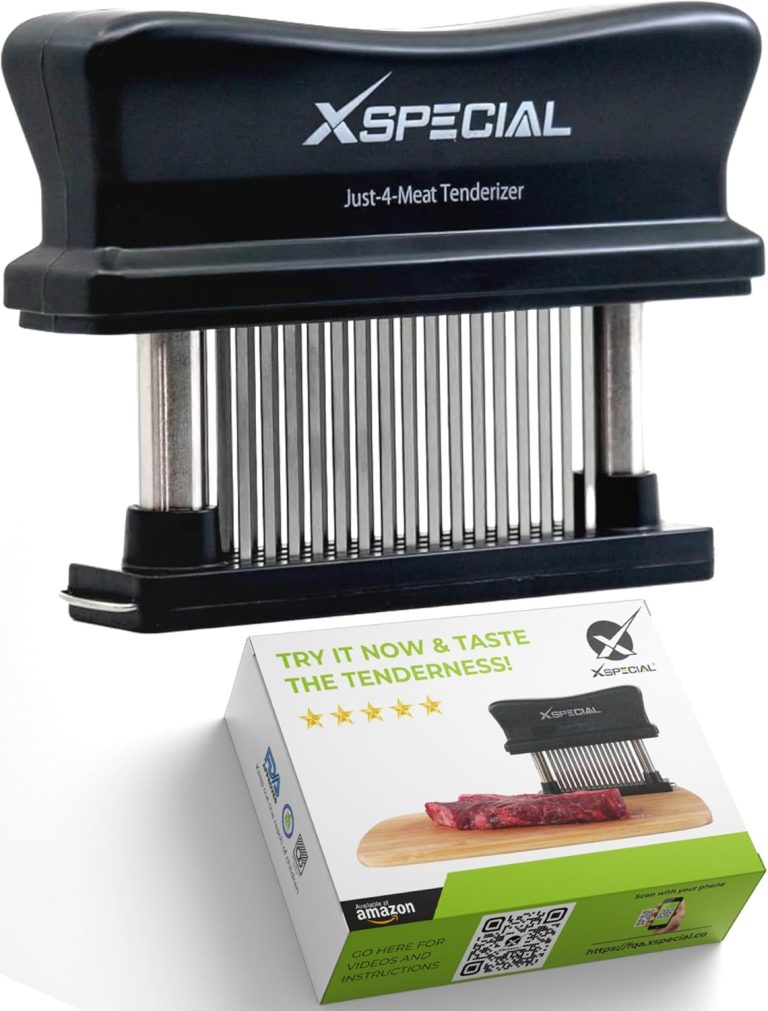 Meat Tenderizer Tool 48 Blades Stainless Steel – Kitchen Cooking Gadgets Tools with Ultra Sharp Needle That Makes Steak & Chicken Tender – No More Hammer, Meat Pounder Or Mallet