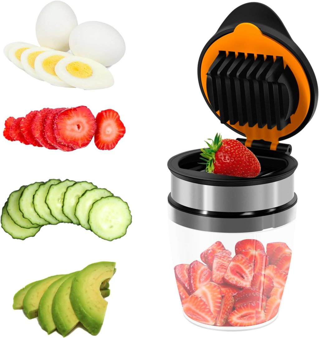 Strawberry Slicer Cup: Fruit Cup Slicer Cup Chopper for Strawberries Egg Banana Slicer Quickly Making Fruit Vegetable Salad Strawberry Cutter Mini Slicer Kitchen Gadget Strawberry Slicer Cup: Fruit Cup Slicer Cup Chopper for Strawberries Egg Banana Slicer Quickly Making Fruit Vegetable Salad Strawberry Cutter Mini Slicer Kitchen Gadget