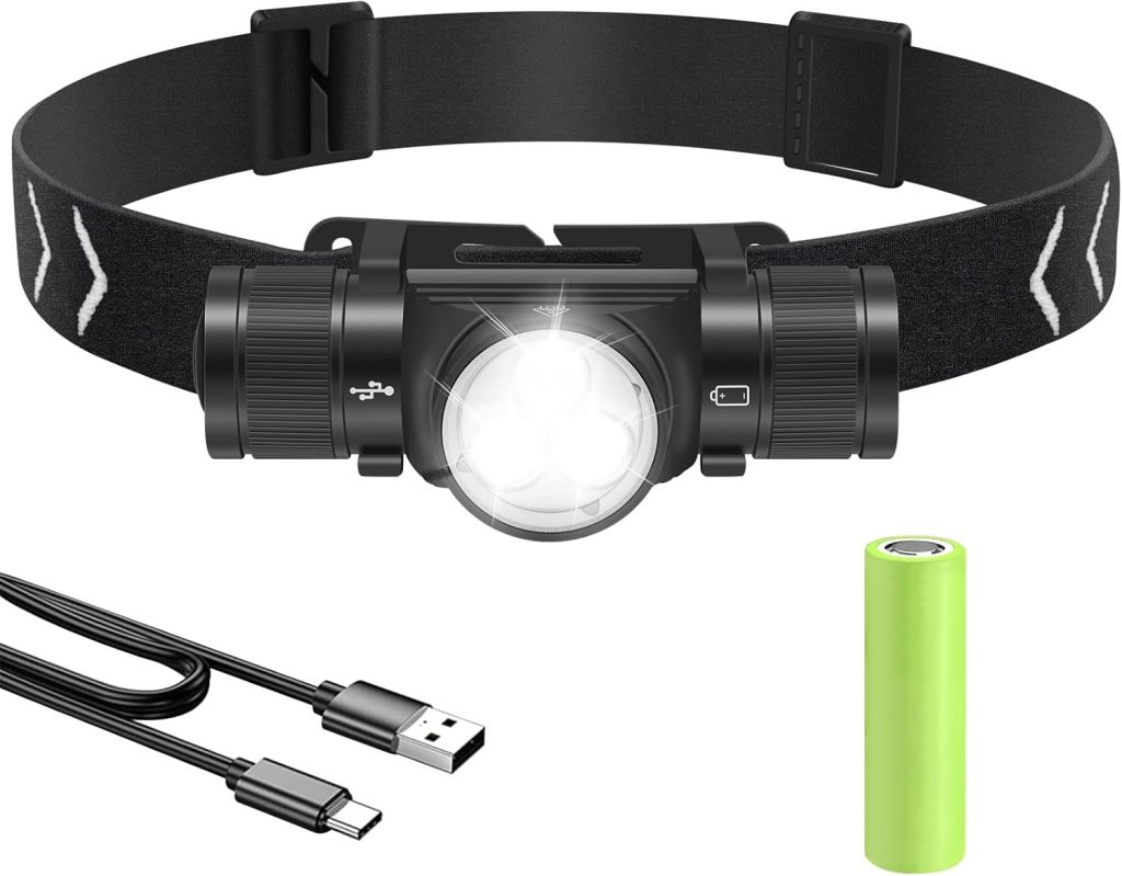 HP330 LED Headlamp Rechargeable 2000mAh Battery Powered,3 LEDs 8 Modes Head Lamp for Adults Outdoor Camping, Hiking, Adventures, Emergencies, Running Headlight Light Gifts HP330 LED Headlamp Rechargeable 2000mAh Battery Powered,3 LEDs 8 Modes Head Lamp for Adults Outdoor Camping, Hiking, Adventures, Emergencies, Running Headlight Light Gifts