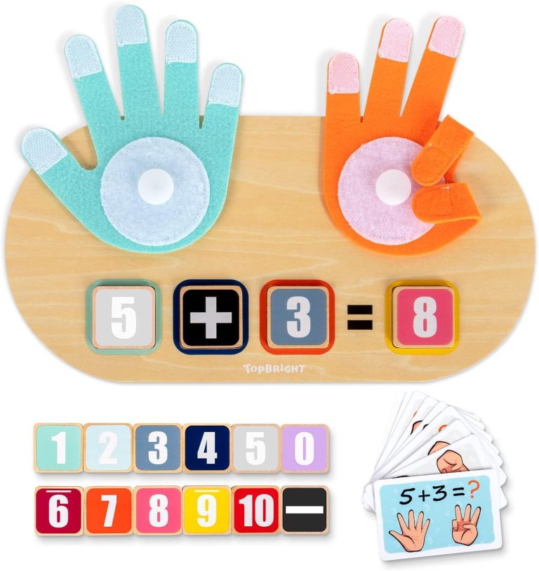 TOP BRIGHT Educational Learning Number Toys for Toddlers 2-4 Years, Kids Finger Counting Math Number Blocks Homeschool Supplies, Montessori Toys for 3 4 5 Year Old