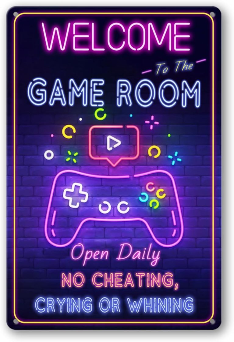 Gaming Room Wall Decor Gaming Room Metal Tin Sign Welcome To The Game Room Signs Gamer Room Decor For Boys Bedroom Accessories Gaming Door Sign Game Poster Cool Video Game Bedroom Decorations