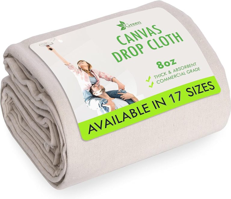 All Purpose Canvas Drop Cloth – Canvas Tarp, Canvas Fabric Drop Cloth Curtains, Drop Cloth for Painting, Floor & Furniture Protection, Painters Drop Cloth, Paint Drop Cloth (Canvas Sheet 4×50)