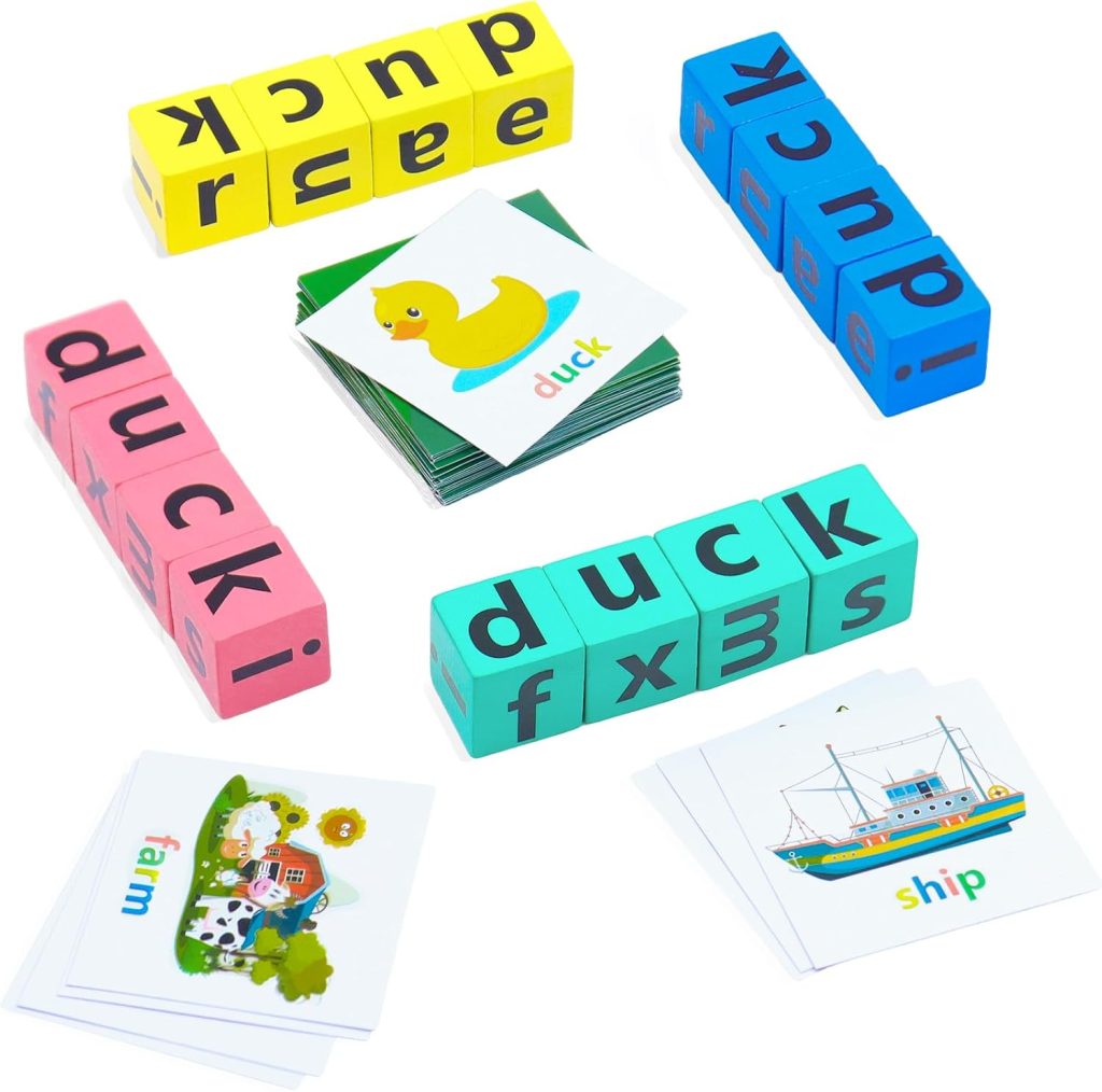 Word Spelling Game, Matching Letter Game for Kids, Fast-paced Word Race Cube Game, 40pcs Flash Cards Alphabet Blocks, Preschool Learning Educational Toys for Gift for Kids Ages 3-8 Word Spelling Game, Matching Letter Game for Kids, Fast-paced Word Race Cube Game, 40pcs Flash Cards Alphabet Blocks, Preschool Learning Educational Toys for Gift for Kids Ages 3-8