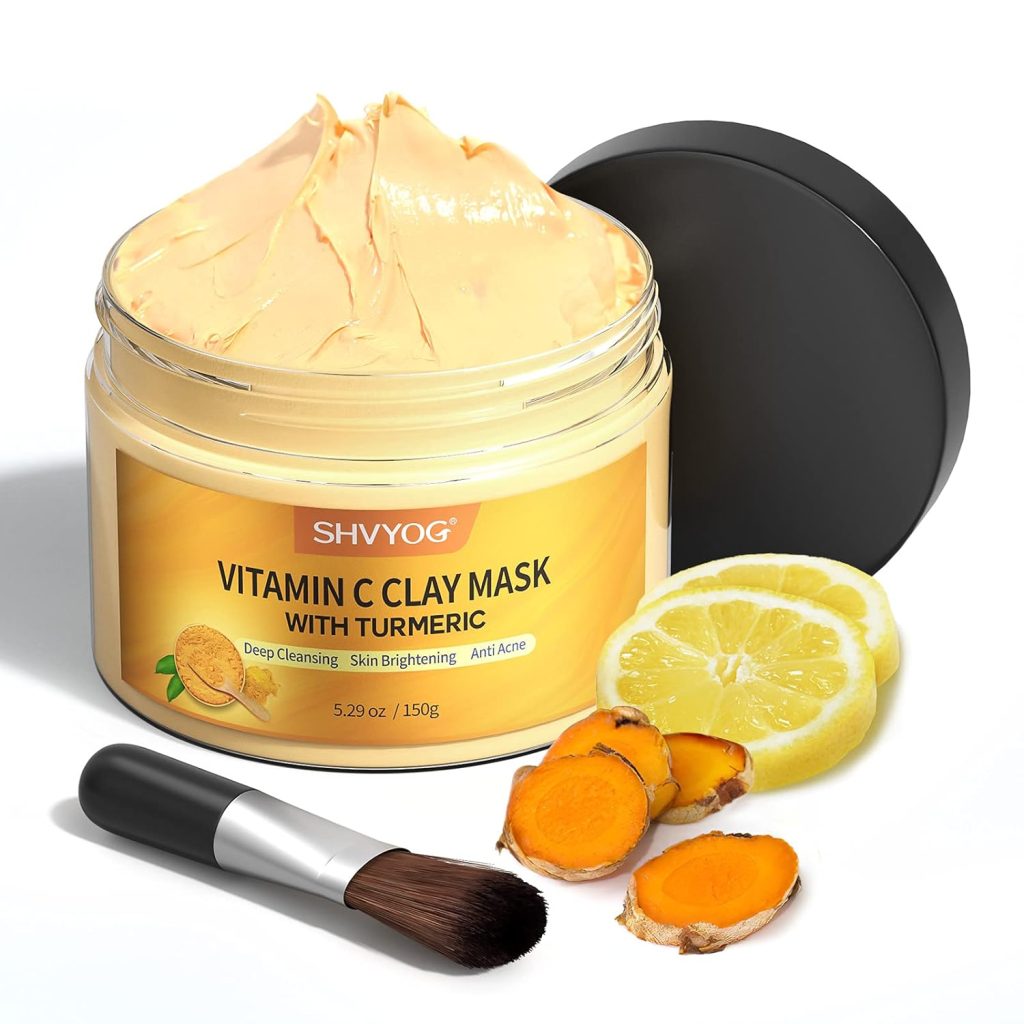 Vitamin C Face Mask with Kaolin Clay and Turmeric for Dark Spots, Dull Skin, Skincare Facial Mask for Controlling Oil and Refining Pores 5.29 Oz Vitamin C Face Mask with Kaolin Clay and Turmeric for Dark Spots, Dull Skin, Skincare Facial Mask for Controlling Oil and Refining Pores 5.29 Oz