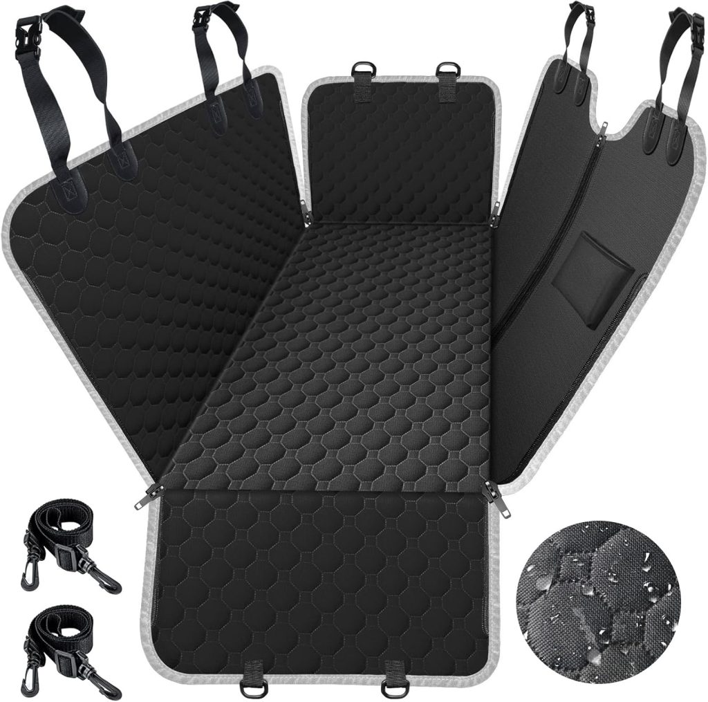 Mancro Dog Car Seat Cover for Back Seat, Waterproof Car Seat Protector for Dogs with Side Flaps, Scratchproof Dog Backseat Cover, Dog Hammock with Nonslip Bottom for SUVs, Standard(54″ Wx55 L) Mancro Dog Car Seat Cover for Back Seat, Waterproof Car Seat Protector for Dogs with Side Flaps, Scratchproof Dog Backseat Cover, Dog Hammock with Nonslip Bottom for SUVs, Standard(54″ Wx55 L)