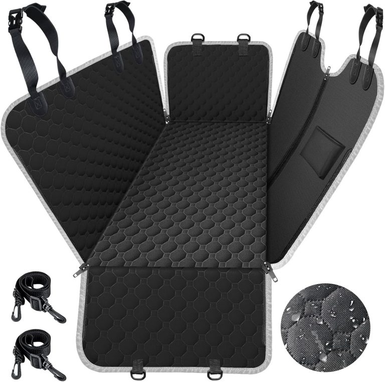 Mancro Dog Car Seat Cover for Back Seat, Waterproof Car Seat Protector for Dogs with Side Flaps, Scratchproof Dog Backseat Cover, Dog Hammock with Nonslip Bottom for SUVs, Standard(54″ Wx55 L)