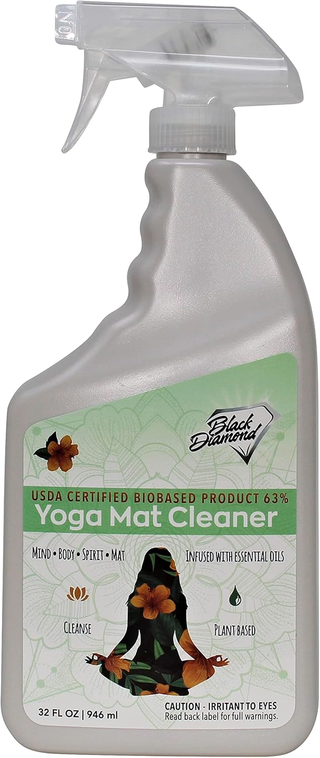 Black Diamond Stoneworks Yoga Mat Spray Cleaner: USDA Certified BIOBASED- Essential Oils, Safe for All Type of Materials, Exercise, Pilates, or Workout Mats. (1 quart) Black Diamond Stoneworks Yoga Mat Spray Cleaner: USDA Certified BIOBASED- Essential Oils, Safe for All Type of Materials, Exercise, Pilates, or Workout Mats. (1 quart)