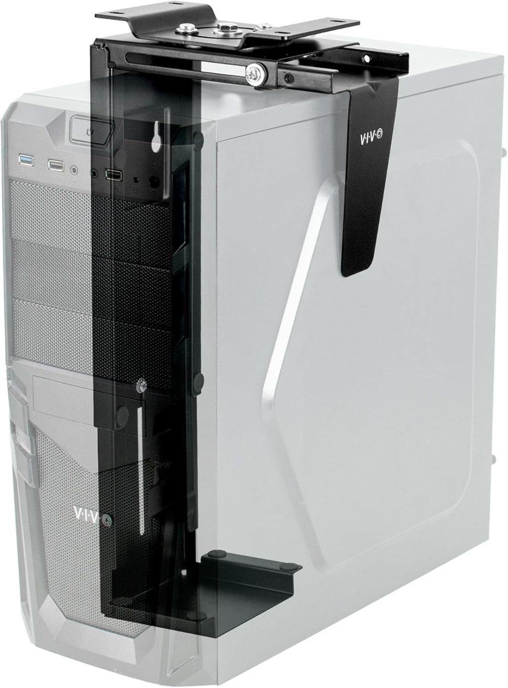 VIVO Adjustable Under Desk and Wall PC Mount, Computer Case CPU Holder with Swivel Action and Secure Locking, Black, MOUNT-PC01 VIVO Adjustable Under Desk and Wall PC Mount, Computer Case CPU Holder with Swivel Action and Secure Locking, Black, MOUNT-PC01