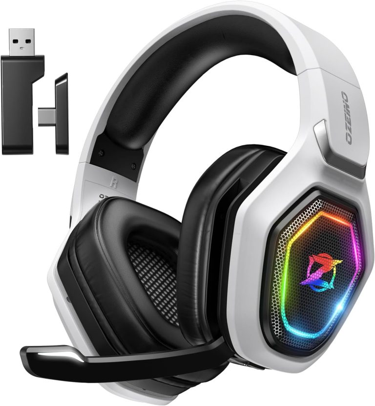 2.4GHz Wireless Gaming Headset for PC, Ps5, Ps4 – Lossless Audio USB & Type-C Ultra Stable Gaming Headphones with Flip Microphone, 40-Hr Battery Gamer Headset for Switch, Laptop, Mobile, Mac