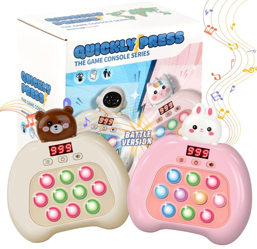 2 Pack Fast Push Game Pop Light Up Fidget Toy, Two-Player Online Battles are Possible Handheld Games for Kids and Adults, Handheld Educational Games Sensory Toys(Brown) 2 Pack Fast Push Game Pop Light Up Fidget Toy, Two-Player Online Battles are Possible Handheld Games for Kids and Adults, Handheld Educational Games Sensory Toys(Brown)