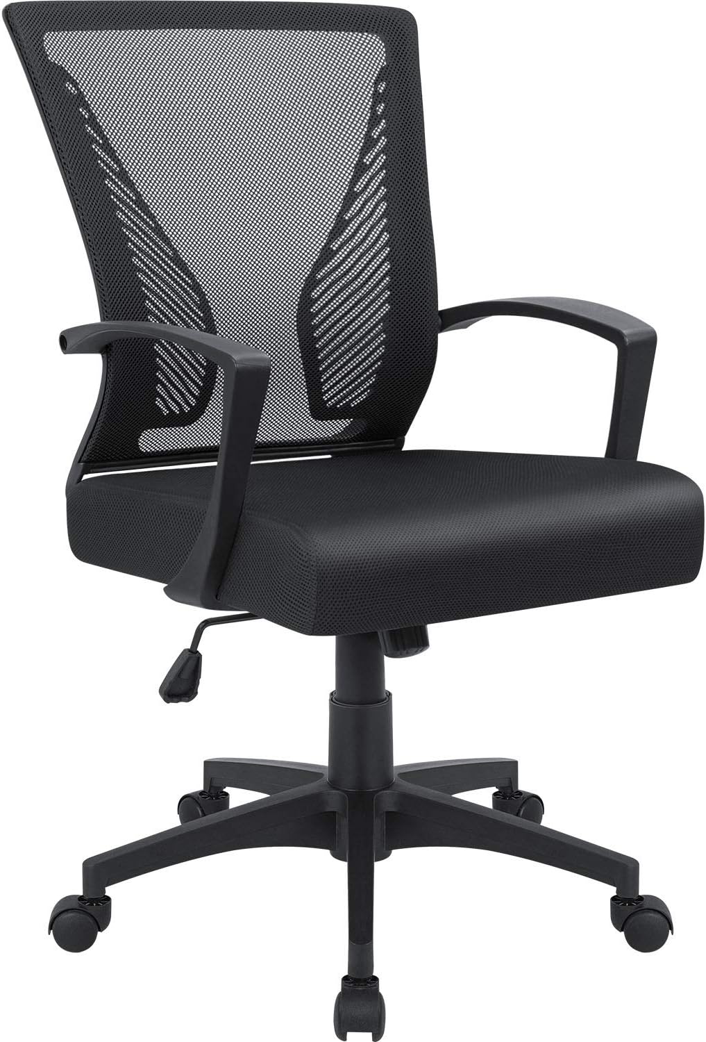 Furmax Office Chair Mid Back Swivel Lumbar Support Desk Chair, Computer Ergonomic Mesh Chair with Armrest (Black) Furmax Office Chair Mid Back Swivel Lumbar Support Desk Chair, Computer Ergonomic Mesh Chair with Armrest (Black)