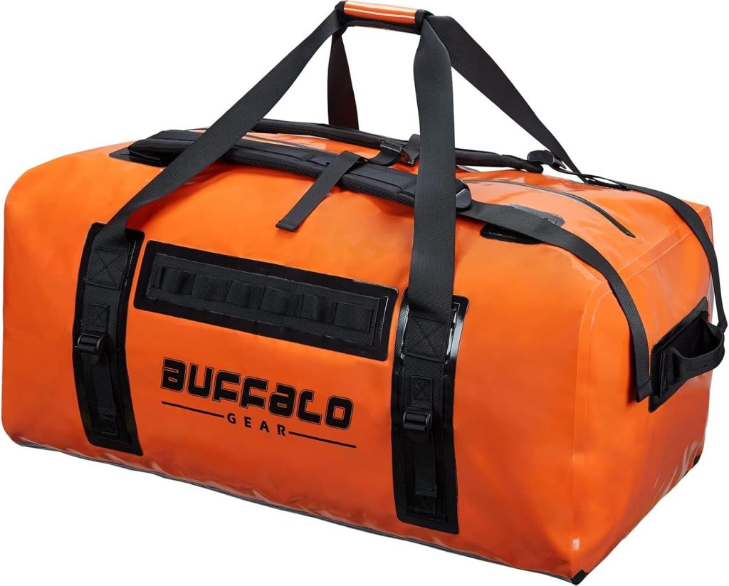 Buffalo Gear Large Waterproof Bag-150L Super Waterproof Duffel Bag Heavy Duty Adventure Bag for Boating Kayaking Motorcycling Hunting Camping Rafting Fishing Jet Ski Buffalo Gear Large Waterproof Bag-150L Super Waterproof Duffel Bag Heavy Duty Adventure Bag for Boating Kayaking Motorcycling Hunting Camping Rafting Fishing Jet Ski