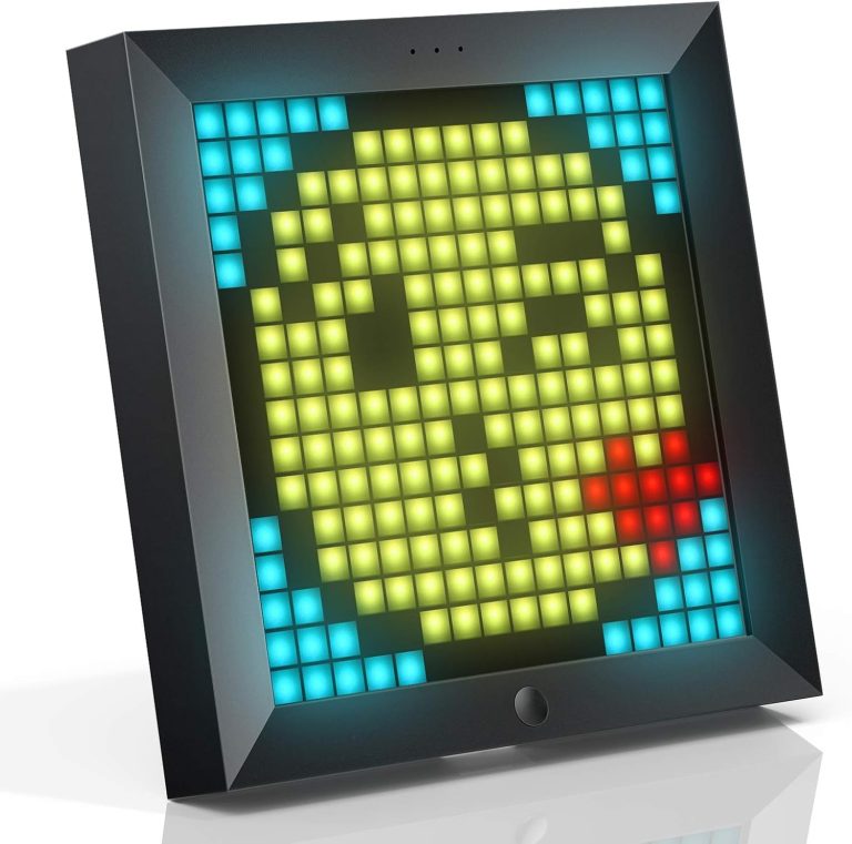 Divoom Pixoo – Pixel Art Digital Picture Frame with 16×16 LED Display APP Control – Cool Animation Frame Wall/Desk Mount for Gaming Room & Bedside Table -Black