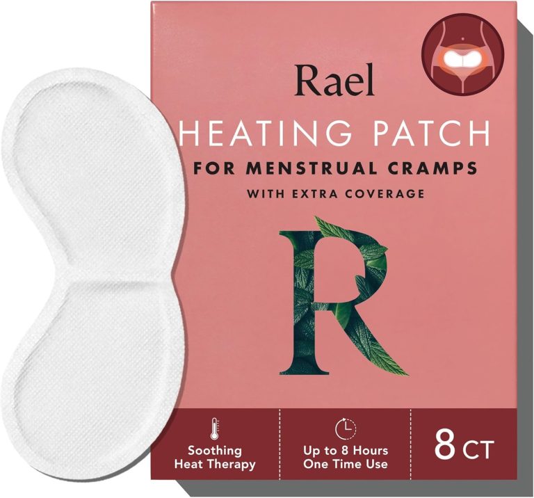 Rael Heating Pad, Herbal Heating Patches – Period Heating Pads for Cramps, Heat Therapy, Large Size for Extra Coverage, All Skin Types (8 Count)