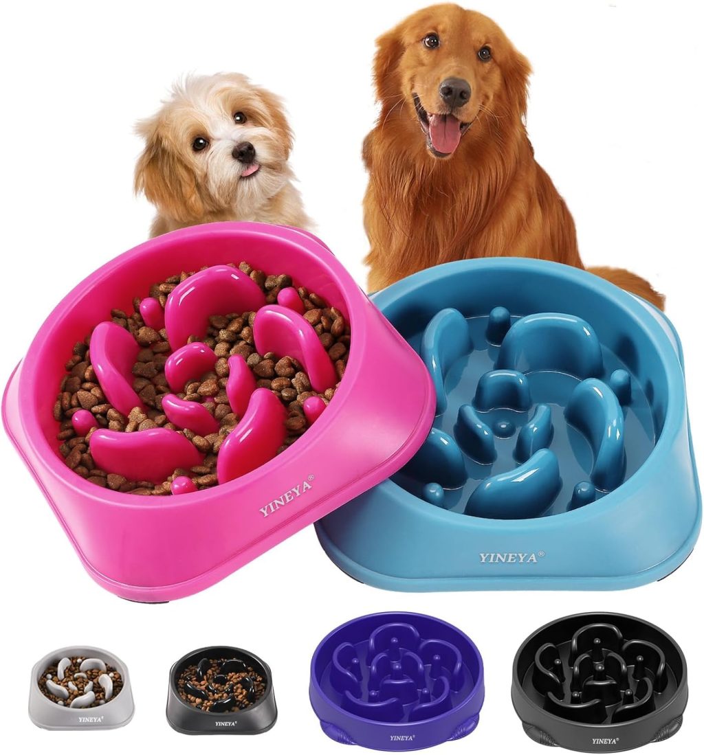 2Pcs Slow Feeder Dog Bowls Large Breed, Dog Slow Feeder Bowl, Dog Food Bowl Slow Feeder, Dog Bowl Slow Feeder, Dog Bowl That Slow Down Eating, Dog Puzzle Feeder, Slow Eating Dog Bowl Red&Blue 2Pcs Slow Feeder Dog Bowls Large Breed, Dog Slow Feeder Bowl, Dog Food Bowl Slow Feeder, Dog Bowl Slow Feeder, Dog Bowl That Slow Down Eating, Dog Puzzle Feeder, Slow Eating Dog Bowl Red&Blue