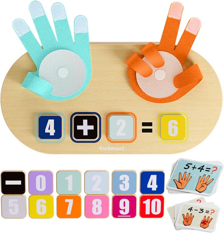 TOP BRIGHT Educational Learning Number Toy for Toddler – Finger Counting Math Toys, Homeschool Supplies for Math Manipulates, Teaching Early Education Toys for Kid Age 3+, Montessori Toy for Toddler