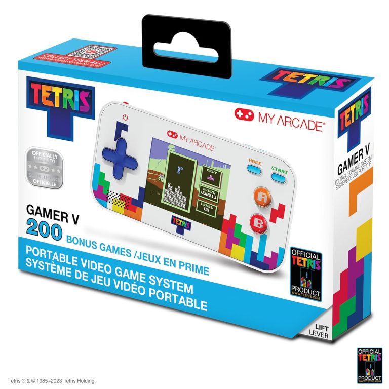 My Arcade Tetris Gamer V: Puzzle Games, Officially Licensed Portable Handheld Game with 201 Games, 2.5″ Full Color Screen, Pocket Size
