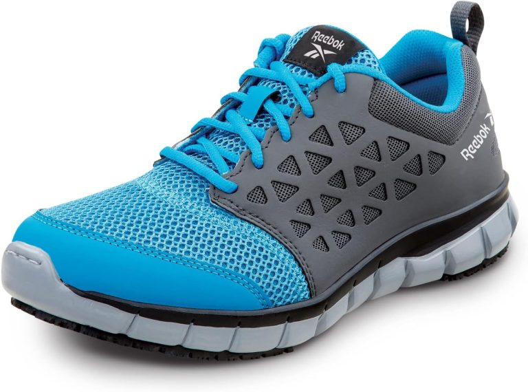 Reebok Work Sublite Cushion Work, Men’s, Athletic Style, MaxTrax Slip Resistant, Soft Toe Work Shoe